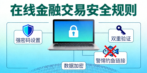 온라인 금융 거래 시 보안 수칙을 상징하는 이미지